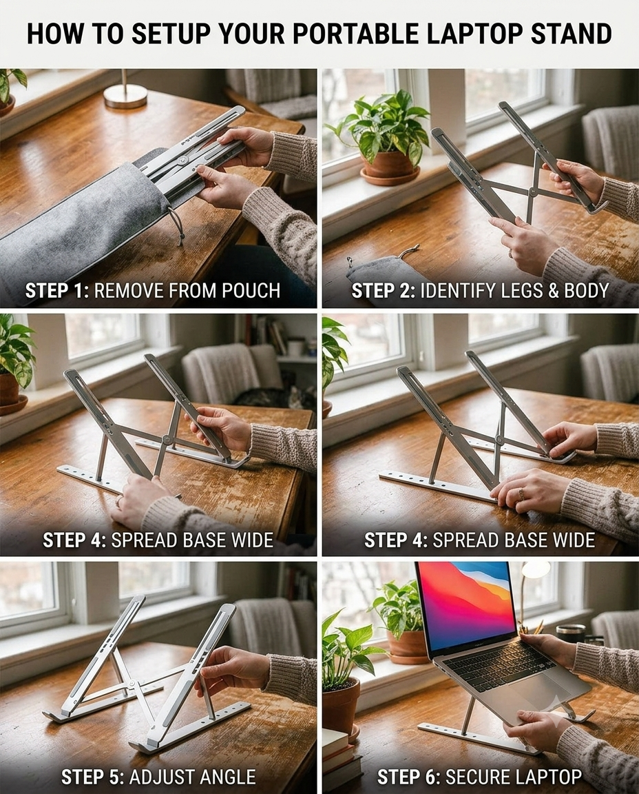 Foldable Adjustable Aluminum Laptop Stand