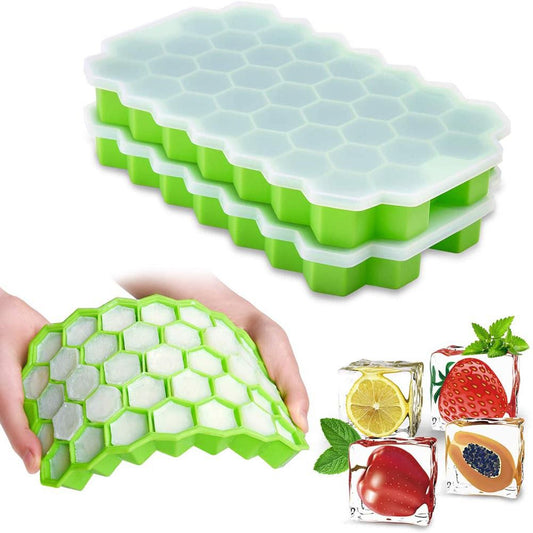 36-Cube Silicone Ice Cube Tray with Lid