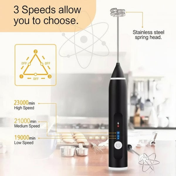2-in-1 USB Rechargeable Milk Frother & Egg Beater