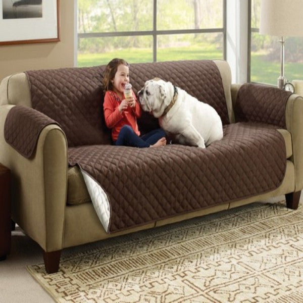 Reversible Quilted Sofa Cover – Washable Furniture Protector