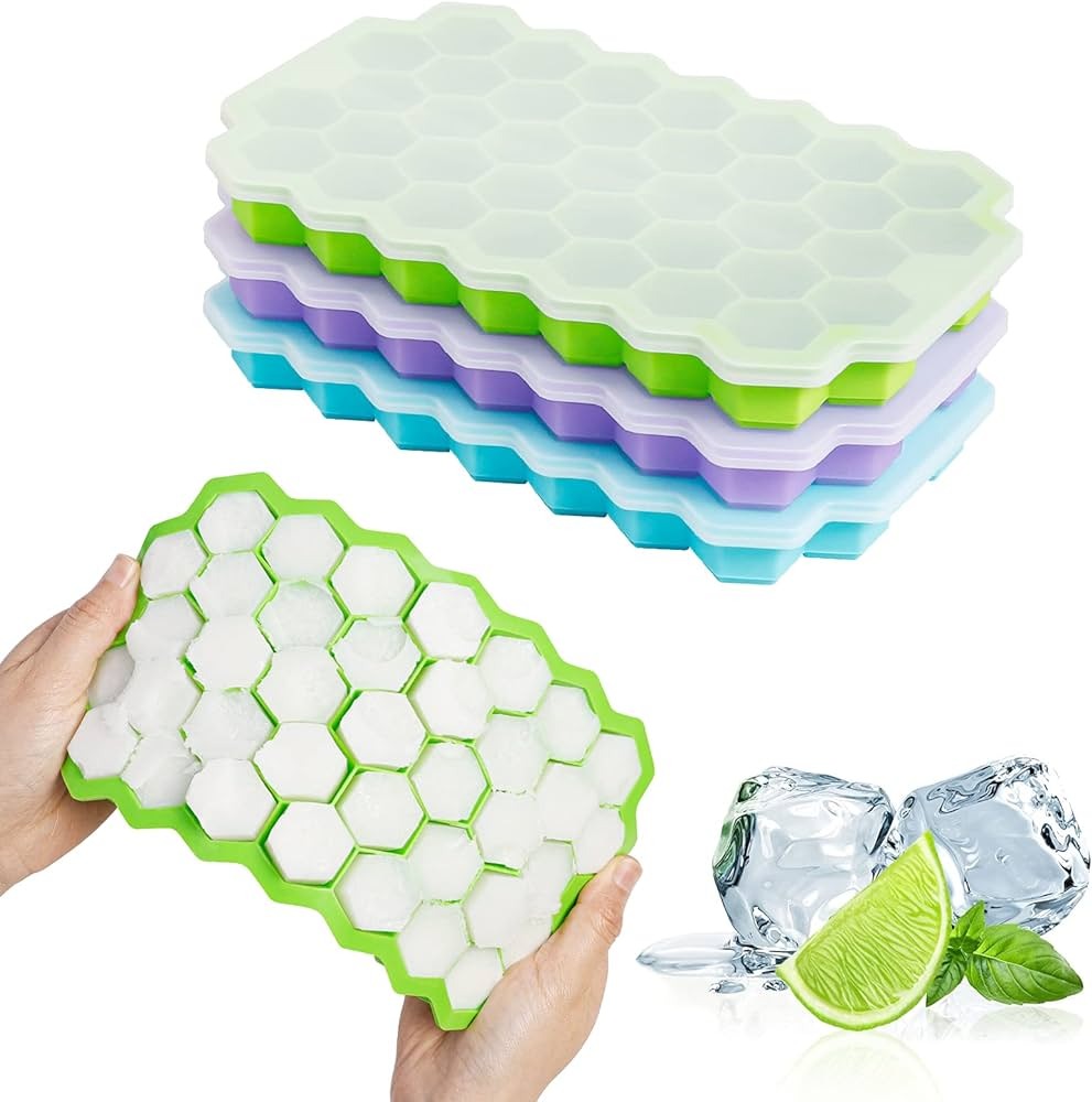 36-Cube Silicone Ice Cube Tray with Lid