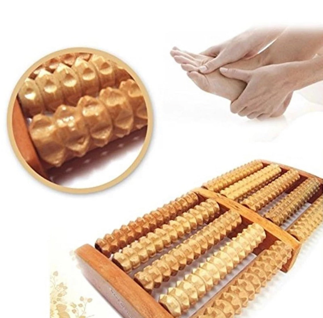 Wooden Foot Massage Roller – Natural Reflexology Foot Massager