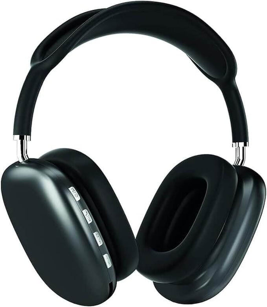Black over-ear headphones on a white background. EchoWave P9 Wireless Headphones