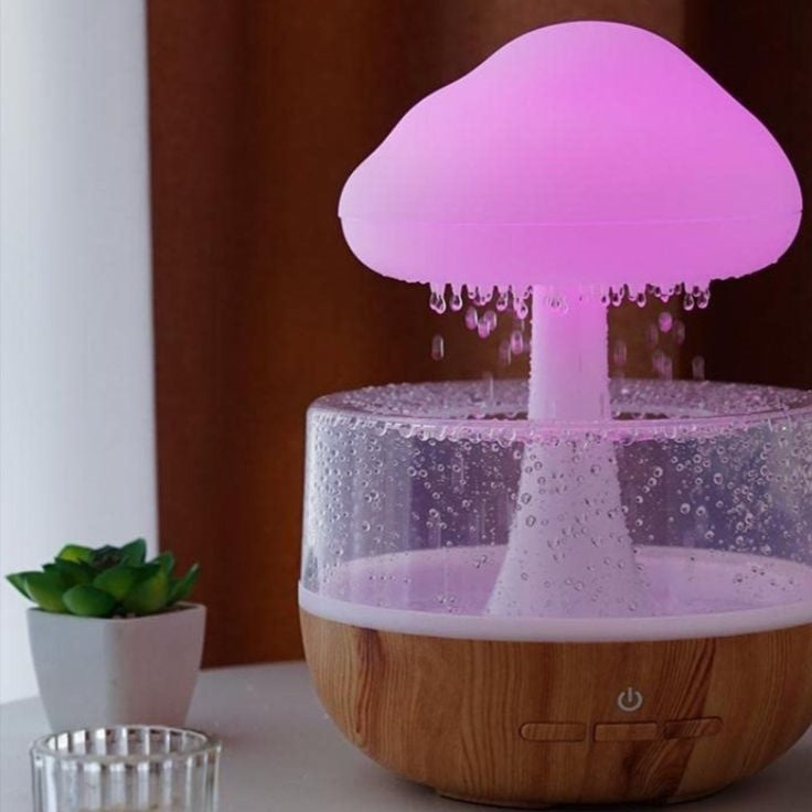 Rechargeable Cloud Rain Aroma Diffuser with LED Night Light