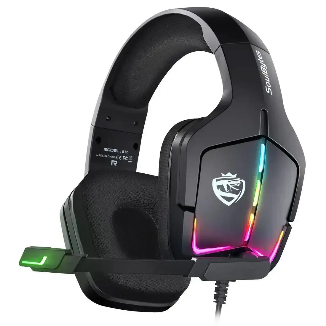 Gaming Headset RGB Wired Computer Headset PS4 Headset with colorful LED lights and adjustable microphone