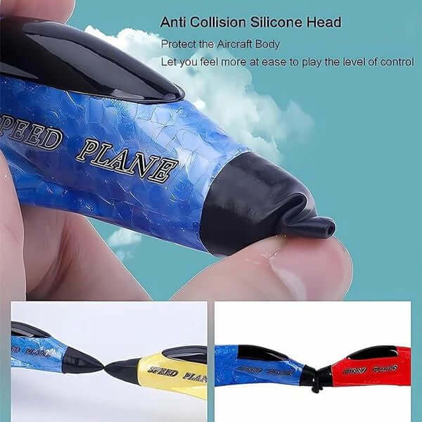 Anti Collision Silicone Head for Speed Plane with blue and black design. RC fighter jet remote control airplane